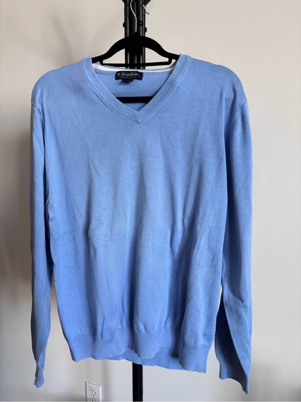 Brooks Brothers Light Blue V-Neck Sweater